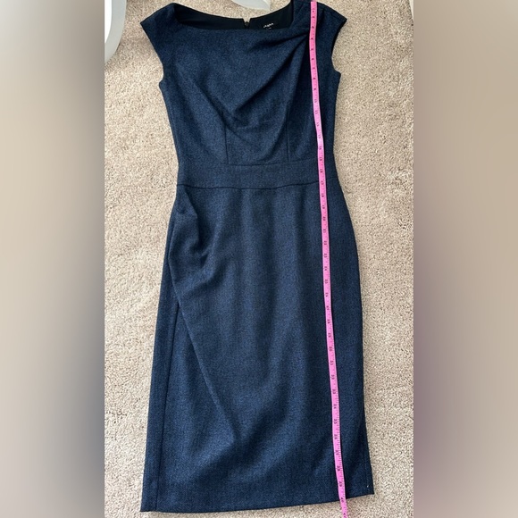 EUC - AXARA Paris sleeveless dark blue fine tweed midi dress. - Picture 12 of 14